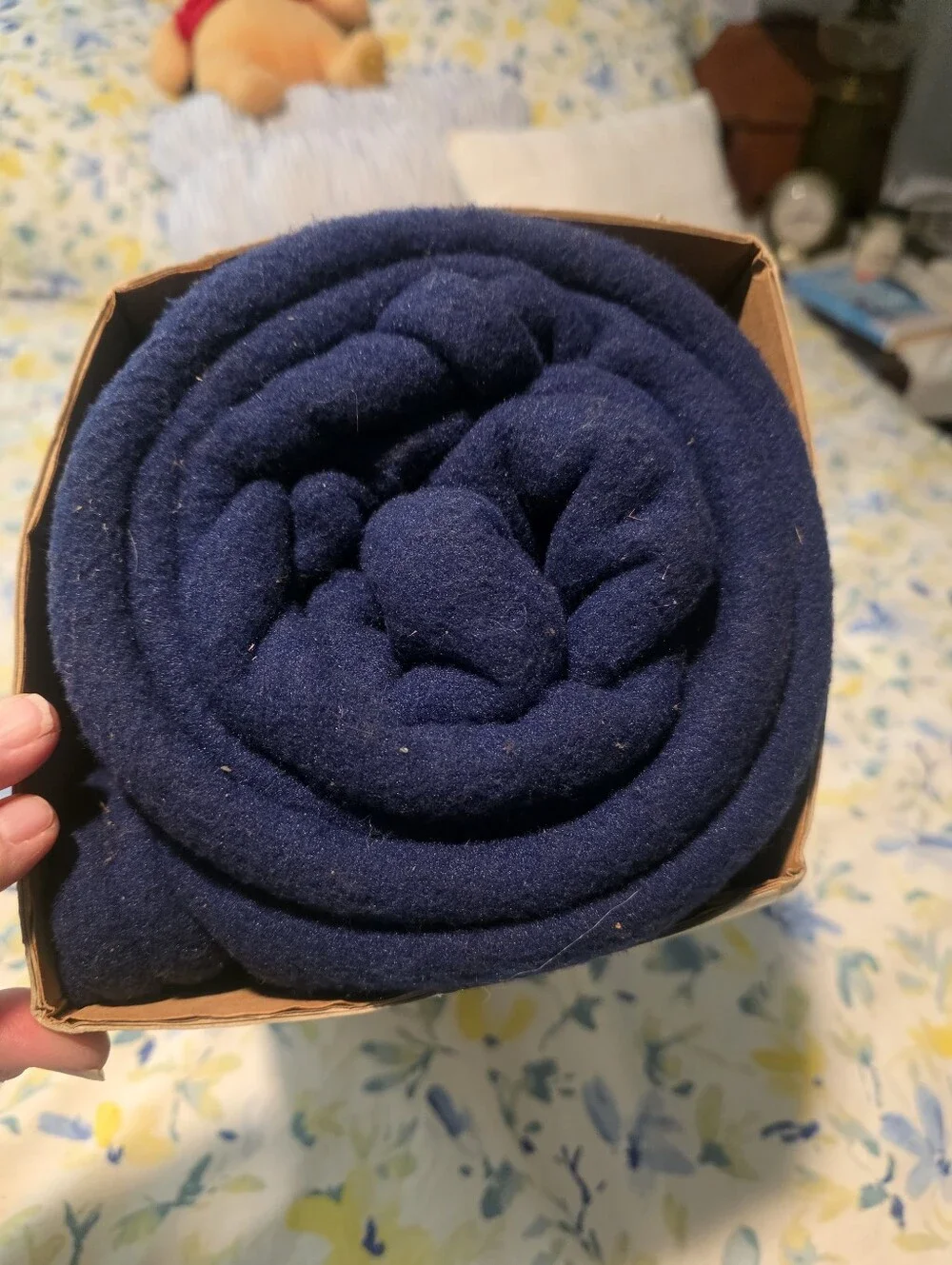 GreatLand Fleece Sleeping Bag - Navy Blue 1 Person 32x75 In. Mach Wash W/ Straps
